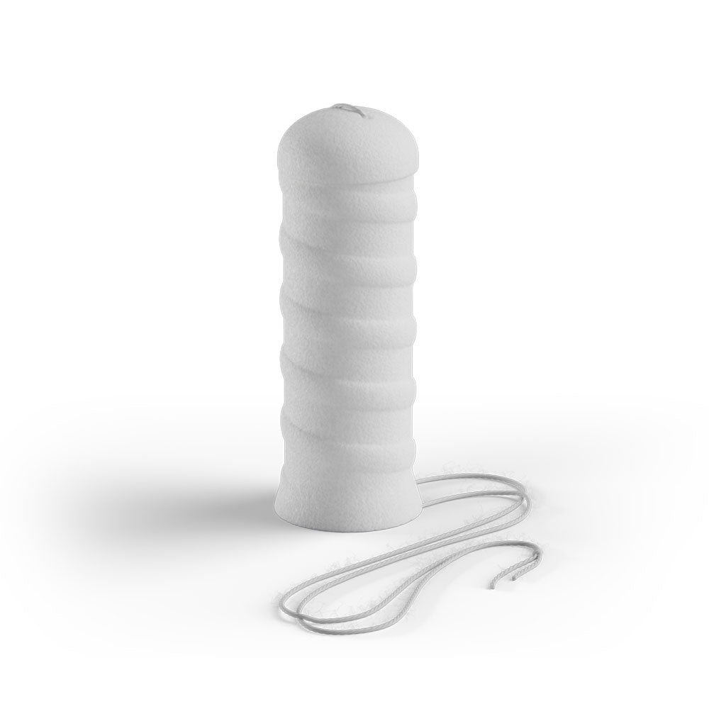 Frontalansicht eines A-Tam® Spiraltampon Analtampons.