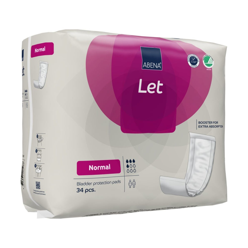 Abena Let Normal ist ein Pack mit hochwertigen Inkontinenzhosen, abgebildet in einer klassischen, ansprechenden Verpackung. Die Hosen sind in blauer Farbe und bieten die ideale Kombination aus Komfort und Schutz für Erwachsene. Auf dem Vordergrund erkennt man deutlich die Produktbezeichnung sowie wichtige Informationen zur Größe und Anwendung. Die Verpackung ist umgeben von einem weißen Hintergrund, der die Sichtbarkeit der Details verbessert.