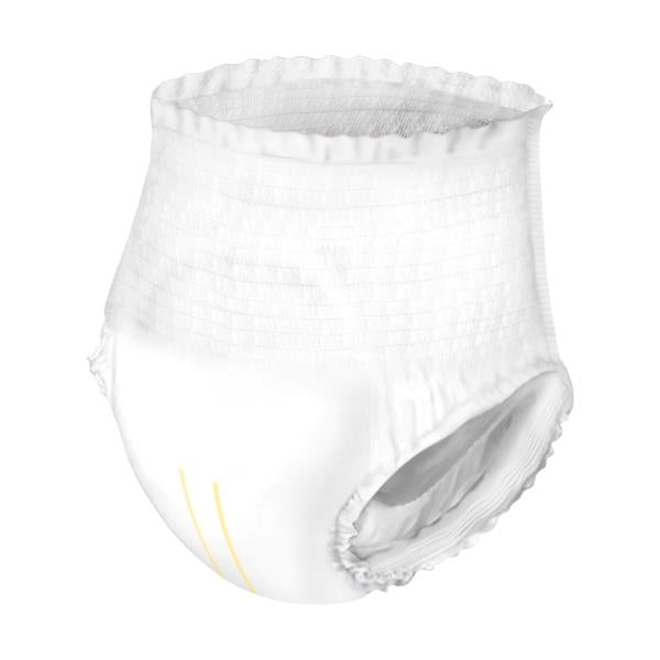 Abena Pants Light Large sind bequeme Inkontinenzhosen in einer Verpackung, die nicht nur praktisch, sondern auch ansprechend gestaltet ist. Die Hosen sind hell und haben eine elastische Bundpartie für optimalen Sitz und Komfort. Im Vordergrund sind Einzelheiten des Produkts zu erkennen, darunter die Materialstruktur und die atmungsaktiven Eigenschaften. Die Rückseite der Verpackung zeigt zusätzliche Informationen zu den Vorteilen und der Anwendung.