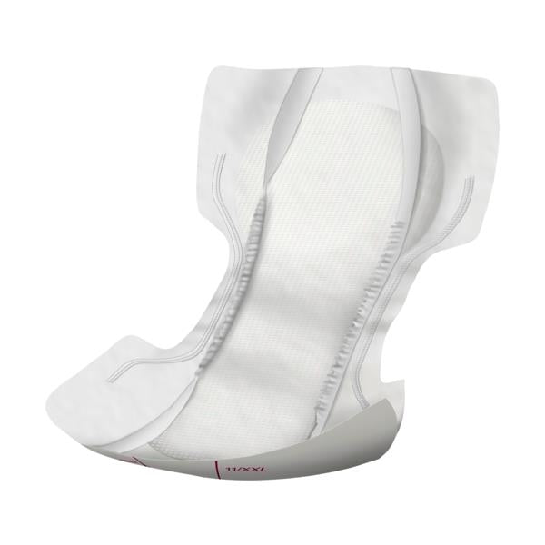 Abena San Premium 11 XXL Inkontinenzeinlagen sind in einem weißen, funktionalen Design mit einer großen, deutlich sichtbaren XXL-Kennzeichnung verpackt. Die Verpackung zeigt eine offene Einlage, die weich und strapazierfähig aussieht. Sie ist mit absorbierenden Materialien versehen und weist eine anatomische Form auf, die einen hohen Tragekomfort verspricht.