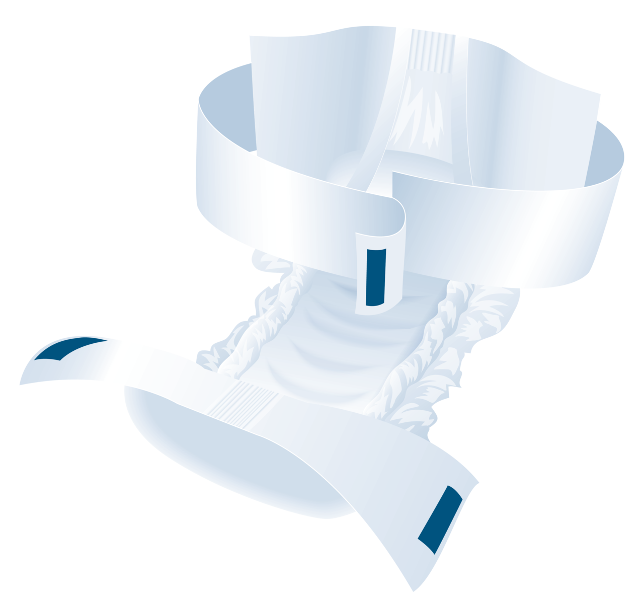 Produktbild der Attends Flex 10 Large Inkontinenzslips. Die Verpackung zeigt mehrere Slips in der Farbe Weiß, die leicht transparent sind und eine spezielle anatomische Form aufweisen. Auf der Vorderseite der Verpackung sind die Produktbezeichnung "Attends Flex 10" sowie die Größenangabe "Large" deutlich sichtbar. Zusätzlich sind Symbole für Komfort, Sicherheit und Diskretion abgebildet.