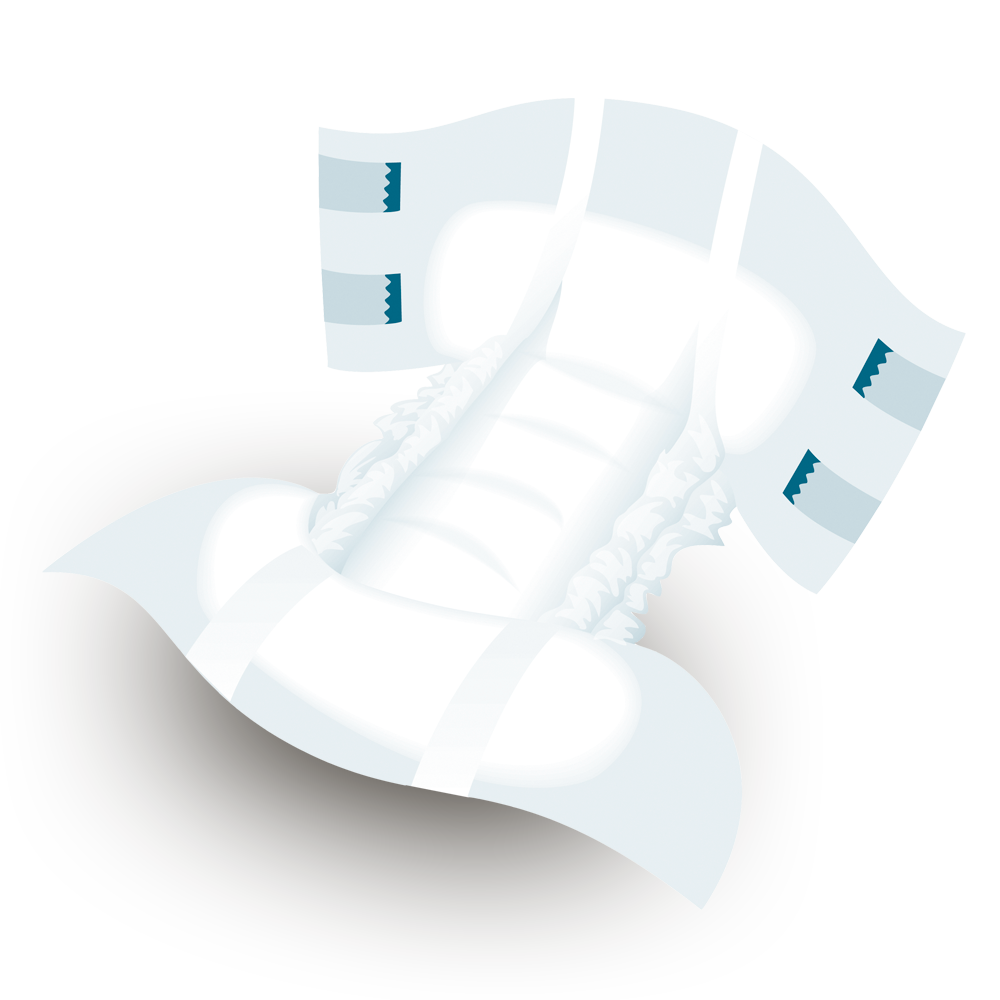 Produktbild eines Inkontinenzslips der Marke Attends. Der Slip ist in einem großen Format (Large) und gehört zur Regular-Serie. Er ist überwiegend weiß und zeigt an der Vorderseite ein sanftes, strukturiertes Design mit elastischen Bündchen an den Seiten. Die Oberfläche wirkt atmungsaktiv und bietet eine hohe Saugfähigkeit. Das Bild hebt die Qualität und den Komfort des Slips hervor, ideal für den diskreten täglichen Gebrauch.