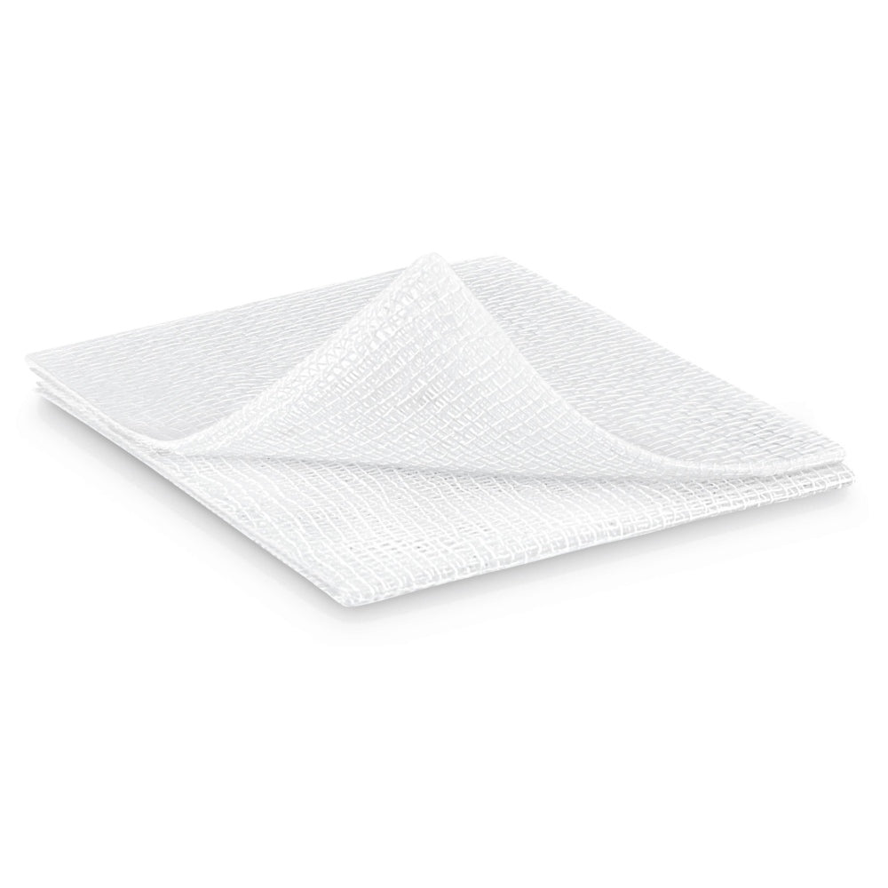 Alt-Text: Produktbild von Hartmann Es Mullkompressen, unsteril, mit den Maßen 5 x 5 cm. Die Packung zeigt eine transparente Umverpackung, in der die 17-fädigen und achtfach gelegten Mullkompressen angeordnet sind. Die Kompressen sind weiß und haben eine quadratische Form. Auf der Verpackung sind Informationen über das Produkt, wie Anzahl und Verwendung, in klaren, lesbaren Buchstaben aufgedruckt. Der Hintergrund ist neutral gehalten, um den Fokus auf die Kompressen zu richten.