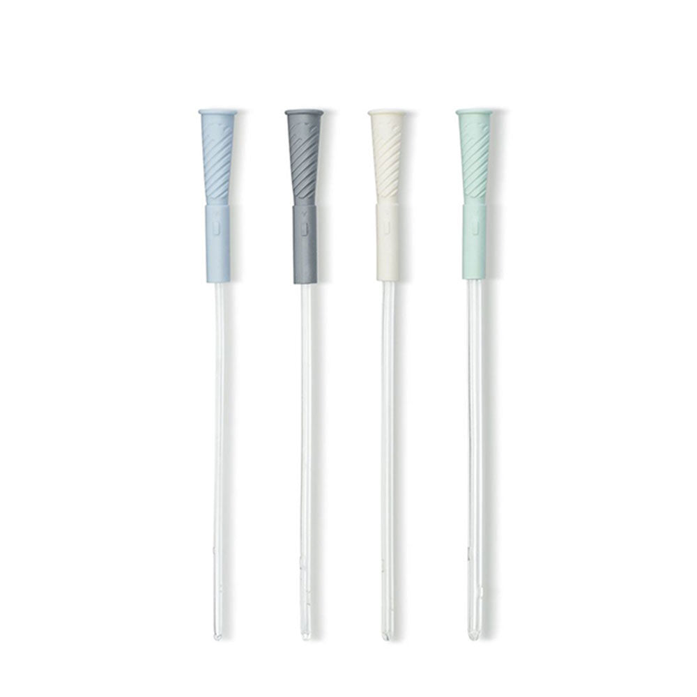 Frontalansicht aller vier Varianten des Infyna Einmalkatheters.