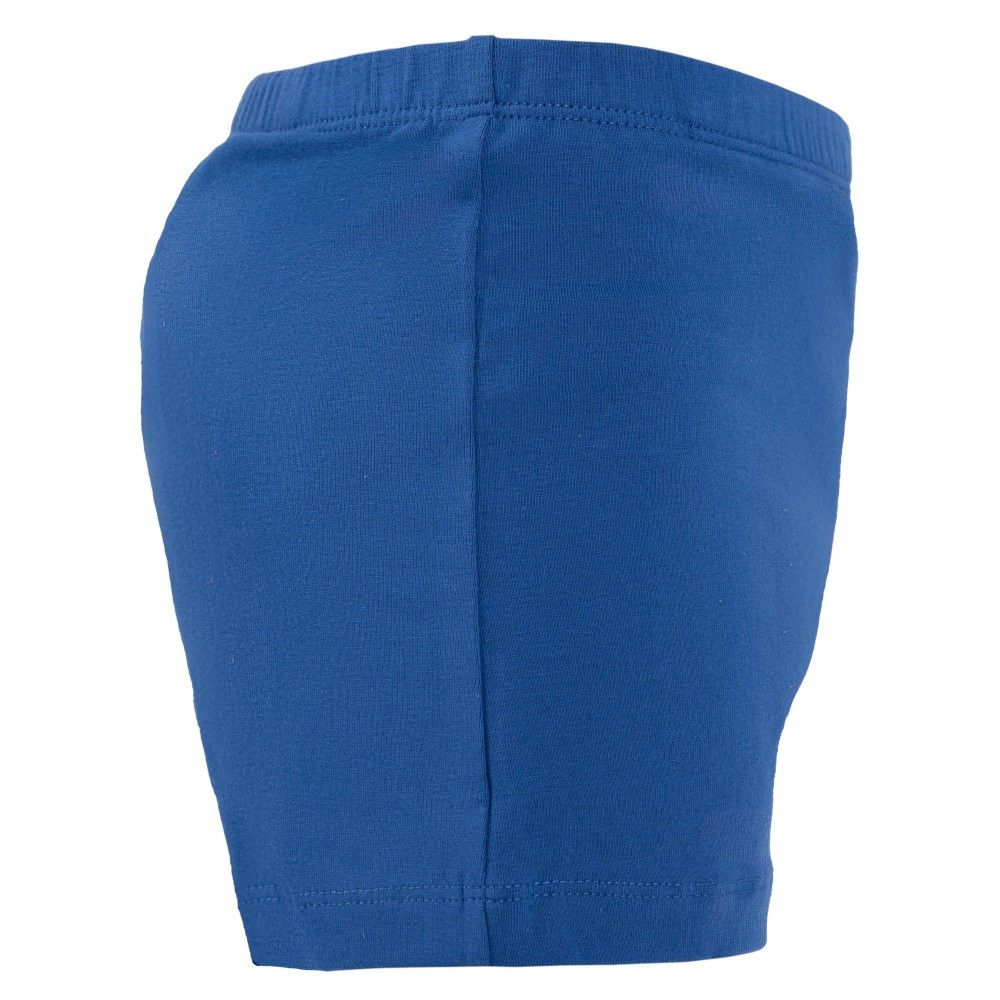 Seitenansicht der kiwisto Kids ActivePants in Blau, ohne sichtbares Etikett, glatte Oberfläche und dezente Nahtführung.