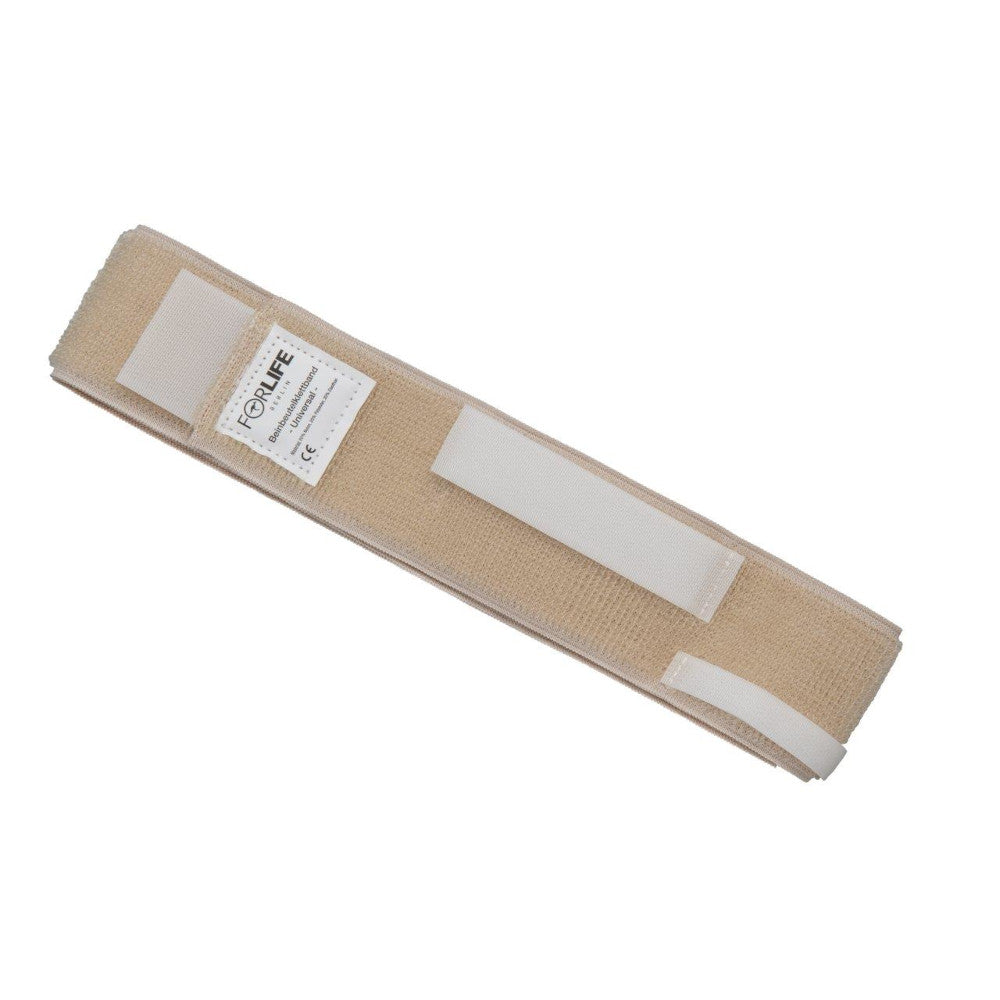 Schwarz-weißer Beinbeutel mit Klettverschluss, abgebildet auf einem weißen Hintergrund. Der Beinbeutel ist aus strapazierfähigem Material gefertigt und zeigt eine breite, verstellbare Klettband-Oberfläche zur Sicherung am Bein. Er besitzt ein kompaktes, rechteckiges Design mit abgerundetem Rand. Die Vorderseite ist schlicht und zeigt keine zusätzlichen Details oder Logos. Der Beutel ist ideal für die Aufbewahrung von kleinen Gegenständen und bietet eine praktische Lösung für aktive Nutzer.