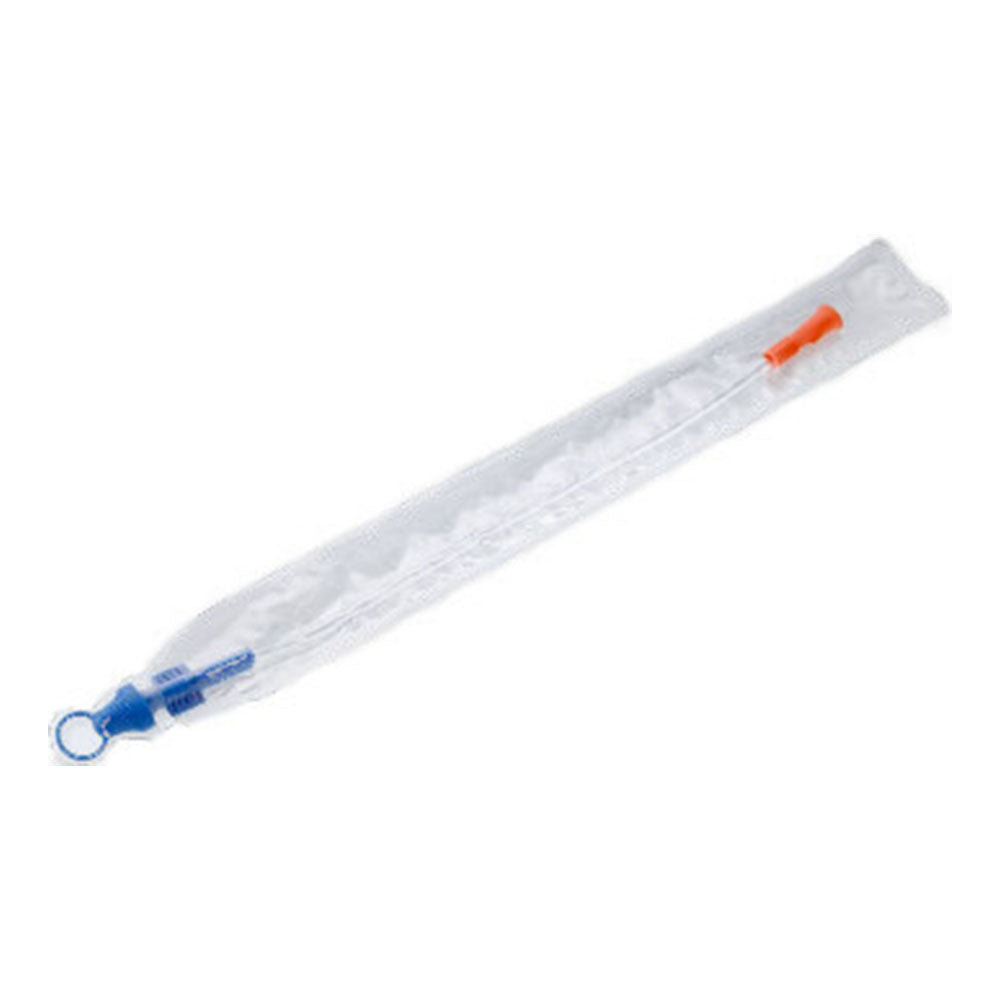 Produktbild eines Konticur Kath-G Einmalkatheters für Männer, mit Gleitgel, 25 Stück, Größe CH 14. Der Katheter hat eine transparente, flexible Struktur, die eine einfache Handhabung ermöglicht. Die Verpackung zeigt eine ansprechende, moderne Gestaltung in Blau und Weiß mit klaren Schriftzügen. Das Produkt ist steril verpackt und für den einmaligen Gebrauch vorgesehen. Der Katheter ist medizinisch geprüft und bietet eine sanfte Einlage dank des enthaltenen Gleitgels.