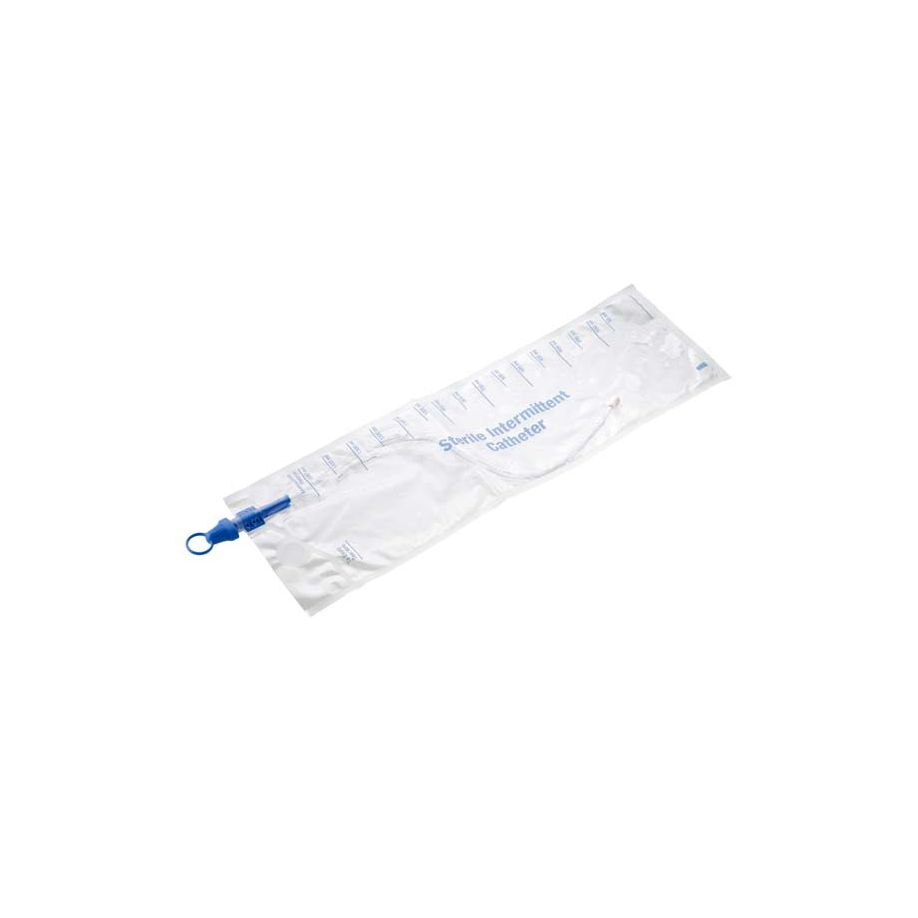 Ein Paket mit 25 Einmalkathetern für Männer, das auf einem weißen Hintergrund abgebildet ist. Die Katheter sind in einer transparenten Verpackung angeordnet, die die einzelnen Katheter mit Gleitgel und einem Auffangbeutel zeigt. Jeder Katheter hat eine durchsichtige, flexible Struktur und ist mit einem Gleitgel-Applikator versehen, um die Anwendung zu erleichtern. Das Produkt trägt die Bezeichnung "Konticur Kath. G" und ist in der Größe CH 10 gekennzeichnet.