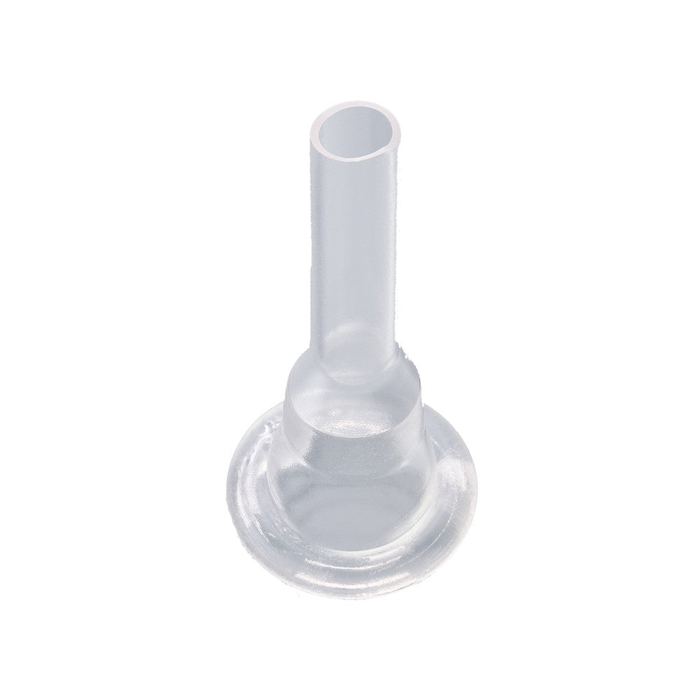 Urinalkondome von Konticur, verpackt in einer transparenten, kompakten Schachtel. Jedes Kondom hat einen kurzen Schaft und besteht aus flexiblem Silikon, das sich sanft anpasst. Die Größe beträgt 28 mm Durchmesser, ideal für Benutzer mit spezifischen Bedürfnissen. Die Verpackung enthält 30 Stück und ist funktional gestaltet, um eine einfache Entnahme zu ermöglichen. Die Kondome sind hygienisch und sicher, geeignet für die Inkontinenzversorgung.
