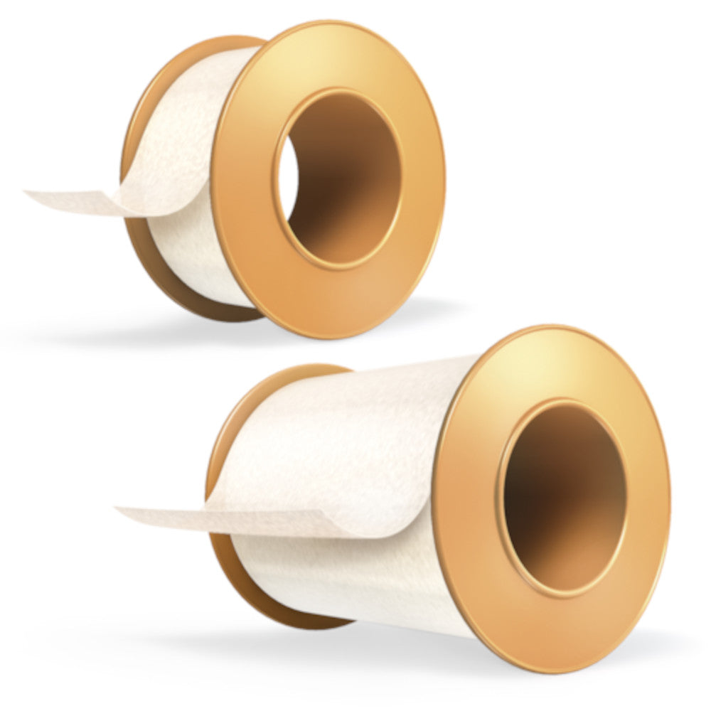 Weißes Rollenpflaster im Schutzring, das auf einem neutralen Hintergrund präsentiert wird. Das Pflaster zeigt eine glatte, klebende Oberfläche und eine praktische Aufbewahrungslösung, die verhindern soll, dass die Kanten des Pflasters beschädigt werden. Der Schutzring sorgt für einfaches Handling und schützt das Pflaster vor Verunreinigungen. Ideal für den Einsatz in der medizinischen Versorgung sowie in Haushalten.