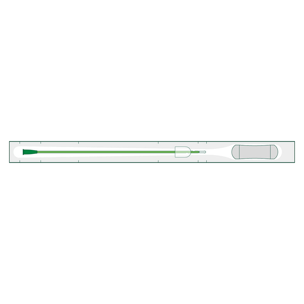 Produktbild eines Manfred Sauer IQ Cath 31 Gel Einmalkatheters, Länge 40 cm, für Männer, in einer Verpackung mit 30 Stück. Der Katheter ist in einem transparenten, hygienischen Blister verpackt und gut sichtbar. Die Verpackung zeigt die Produktbezeichnung und die Größe (CH 12). Im Hintergrund ist eine neutrale, helle Oberfläche, die den Fokus auf das Produkt lenkt. Der Katheter hat eine glatte, gelartige Oberfläche, die eine einfache Anwendung und Komfort gewährleisten soll, ideal für medizinische Zwecke.