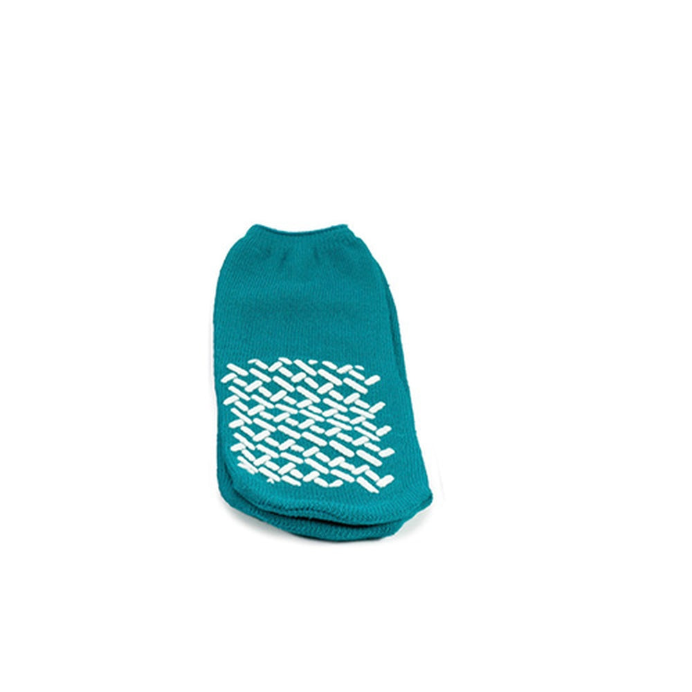 Grüne Medi-Inn Anti-Rutsch-Socke in Größe M, ausgestattet mit rutschfestem Muster für besseren Stand.