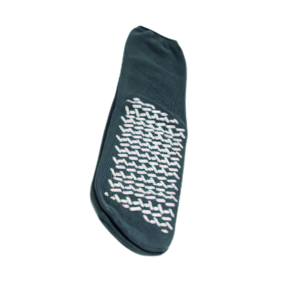 Schwarze Medi-Inn Anti-Rutsch-Socke in Größe XXXL mit doppelseitiger Anti-Rutsch-Beschichtung für maximale Sicherheit.