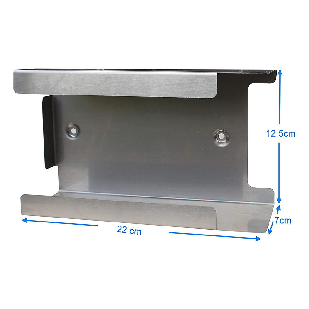 Stilvoller Edelstahlspender für Einmalhandschuhe, der vier Fächer bietet. Der Spender ist in einer robusten und eleganten Bauweise gestaltet und eignet sich ideal für den Einsatz in medizinischen Einrichtungen, Pflegeheimen oder in der Gastronomie. Jedes Fach ist klar erkennbar, um schnellen Zugriff auf die Handschuhe zu gewährleisten. Der hochglänzende Edelstahl sorgt für Hygiene und eine ansprechende Optik.