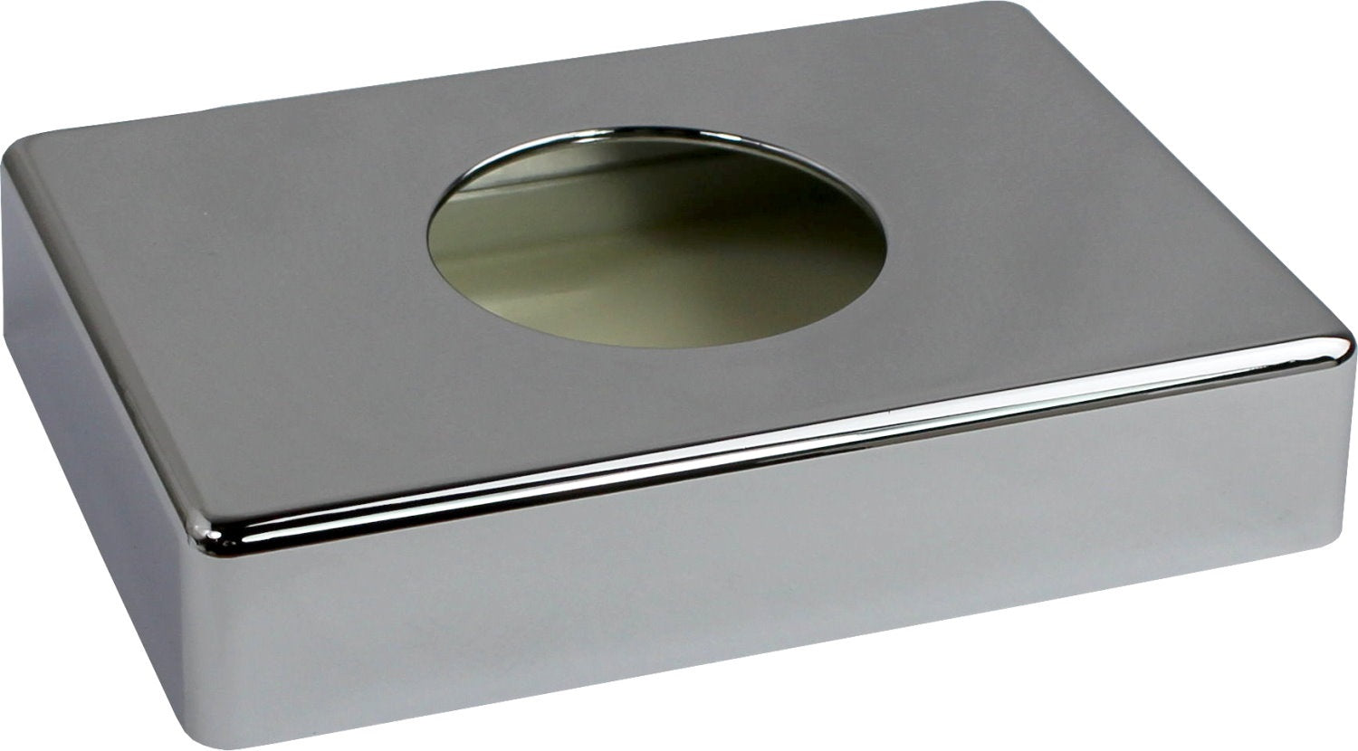 Ein weißer Hygienebeutelspender aus Kunststoff hängt an der Wand. Das Design ist modern und schlicht, mit abgerundeten Ecken. Die Vorderseite verfügt über eine große, transparente Öffnung, durch die die Hygienebeutel sichtbar sind. An der Oberseite befindet sich eine kleine Vertiefung für eine einfache Entnahme der Beutel. Der Spender ist für den Einsatz in öffentlichen Toiletten geeignet und fördert hygienische Praktiken. Der Hintergrund ist neutral, was den Spender in den Fokus rückt.