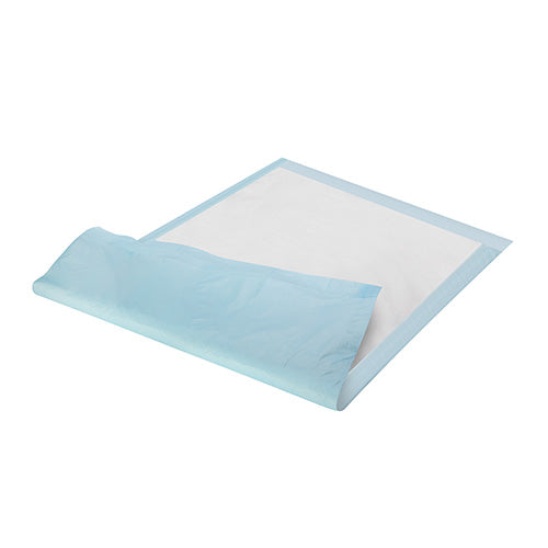 Bild einer Verpackung mit medi inn Krankenunterlagen SAP Plus Premium, die in einem 15er-Pack angeboten werden. Die Unterlagen haben eine quadratische Form von 60 x 60 cm. Die Verpackung selbst ist überwiegend in Weiß gehalten, mit grünen und blauen Akzenten sowie der Produktbezeichnung in klaren, gut lesbaren Schriftarten. Im Hintergrund ist ein leicht verschwommener Bereich, der den Fokus auf die Verpackung lenkt.