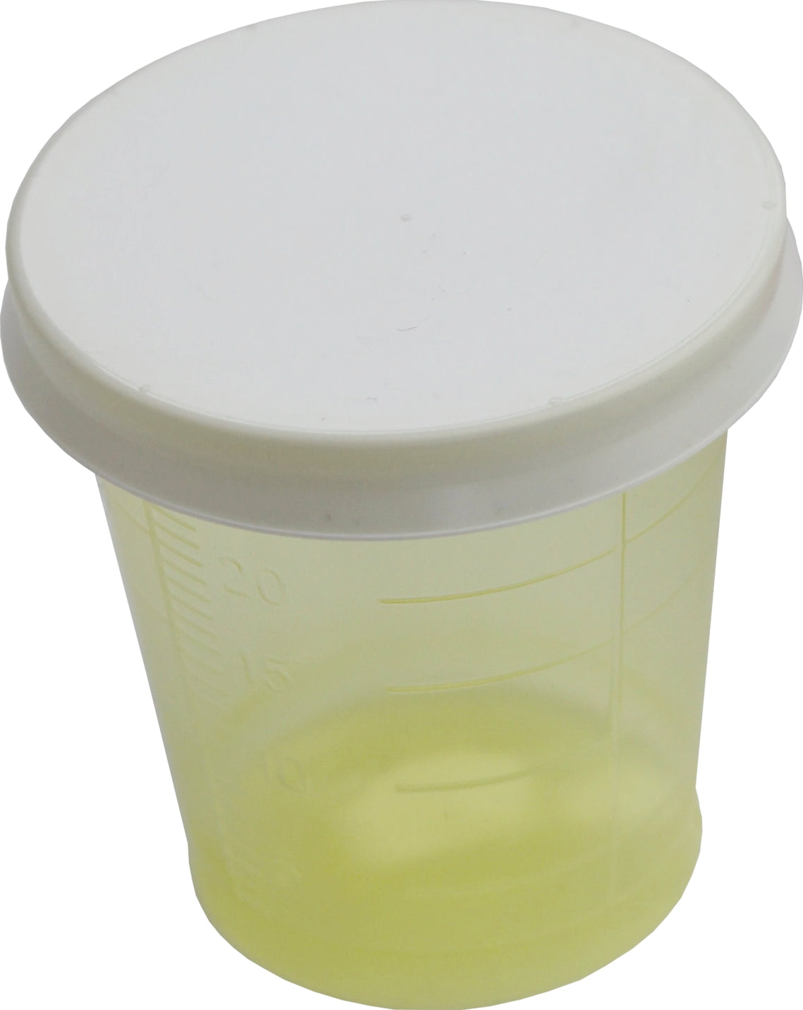 Der Bild zeigt einen grünen Medikamentenbecher mit einem passgenauen Deckel. Der Becher ist aus transparentem Material gefertigt, sodass der Inhalt sichtbar ist. Der Deckel hat eine runde Form und sitzt fest auf dem Becher, um eine sichere Aufbewahrung von Medikamenten zu gewährleisten. Das Design ist funktional und klar strukturiert, ideal für den täglichen Gebrauch. Der Becher ist gewährend einfach zu handhaben und ermöglicht eine präzise Dosierung von Tabletten oder Flüssigkeiten.
