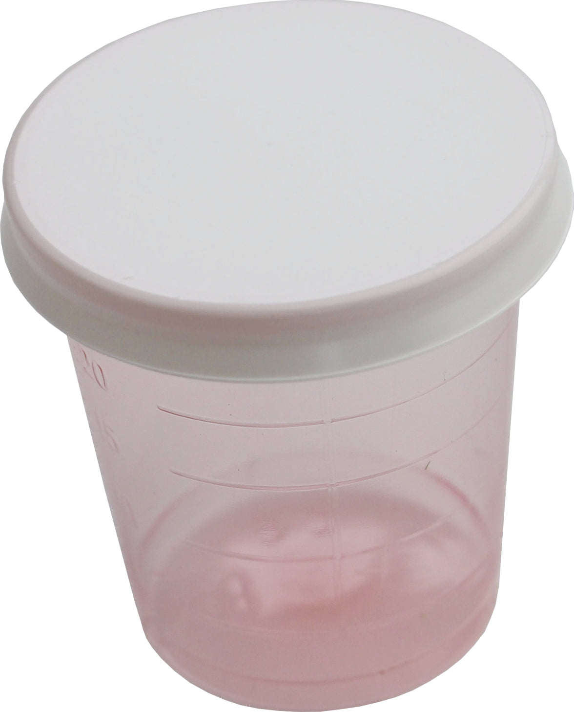 Grüner Medikamentenbecher mit Deckel, ideal zur sicheren Aufbewahrung von Medikamenten. Der Becher hat eine klare, transparente Korpusstruktur, die den Inhalt sichtbar macht, und einen fest schließenden Deckel, der für zusätzliche Sicherheit sorgt. Der Becher ist handlich und leicht, mit einer einfachen Form, die das Greifen und Öffnen erleichtert. Die runde Basis sorgt für Stabilität, während die sanfte, grüne Farbe eine beruhigende Wirkung ausstrahlt.