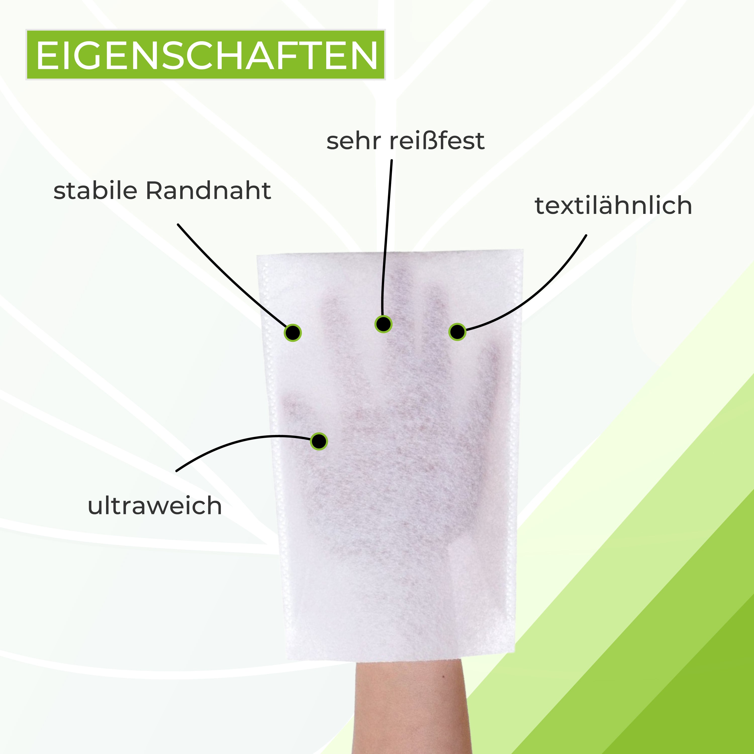 Weißer Waschlappen aus weichem, saugfähigem Material, gestapelt in einem transparenten Beutel. Der Waschlappen ist in einer rechteckigen Form mit den Abmessungen 15 x 22 cm, optimal für die Körperpflege. Die individuelle Verpackung ermöglicht eine hygienische Anwendung und einfache Entnahme. Auf dem Beutel sind Produktinformationen und die Artikelnummer in klaren Schriftzügen zu sehen. Ideal für den einmaligen Gebrauch im medizinischen oder häuslichen Bereich angeboten in einem praktischen 100er-Pack.