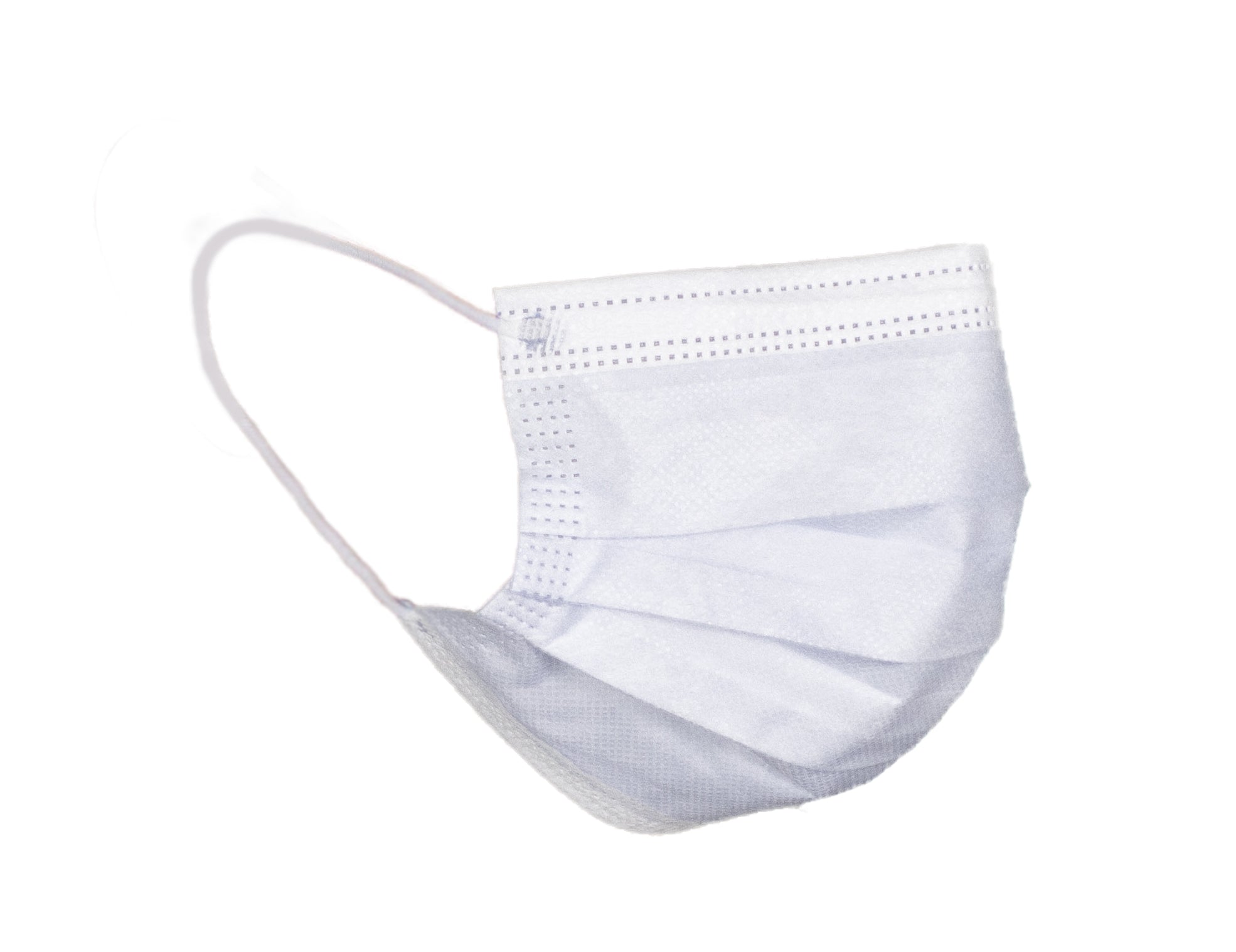 Dreißig Einweg-Mund-Nasen-Schutzmasken (Typ II) mit elastischen Bändern, die in einem weißen, dreilagigen Designtyp dargestellt sind. Die Masken sind sorgfältig übereinander gestapelt und zeigen sowohl die Ober- als auch die Unterseite. Jede Maske ist aus einem leichten, atmungsaktiven Material gefertigt und in einem klassischen Weiß gehalten. Diese Schutzmasken sind ideal für den Gebrauch im medizinischen Bereich sowie für den täglichen Bedarf und bieten effektiven Schutz im Alltag.