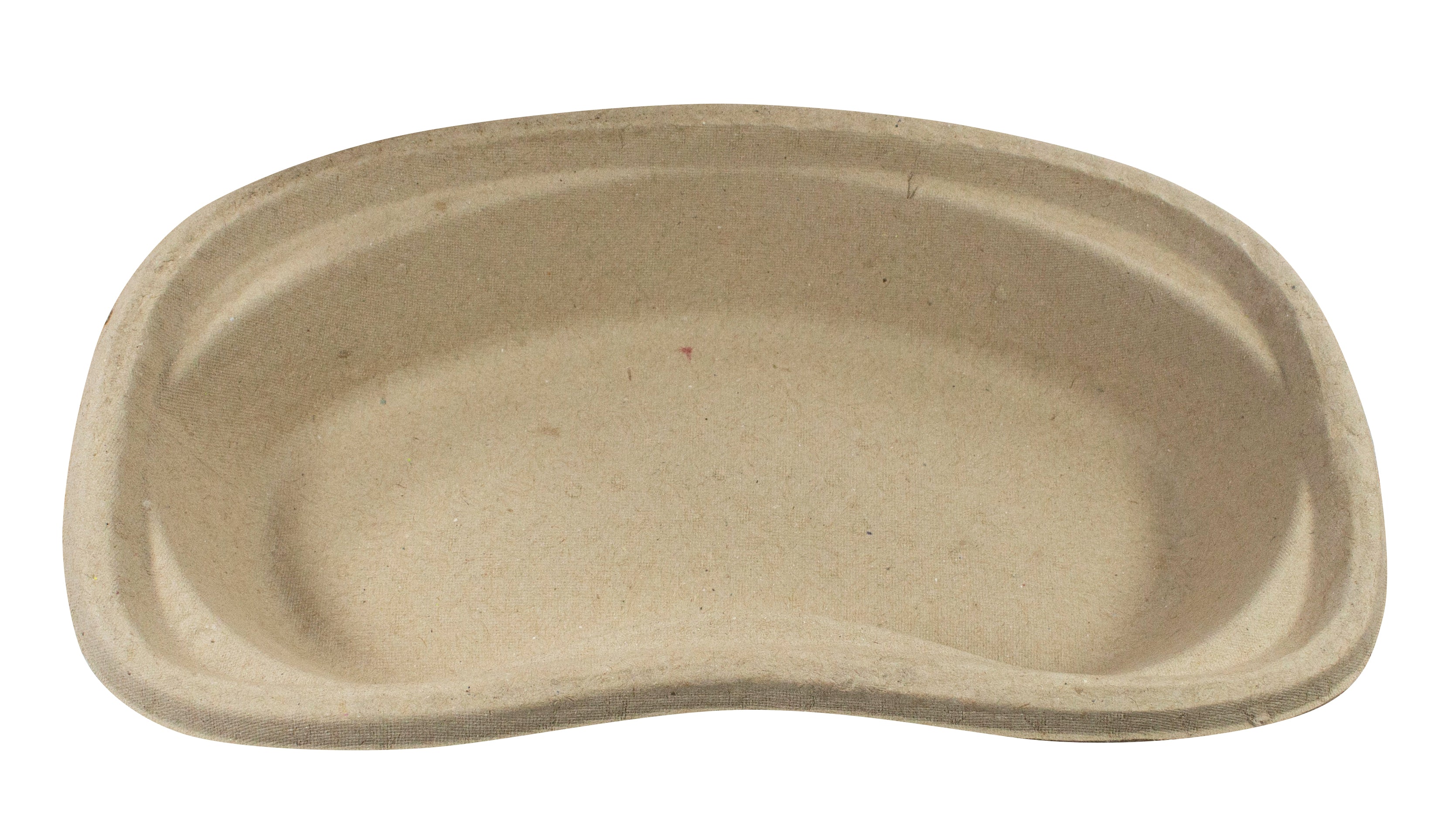 Ein Satz von zwei grauen Nierenschalen aus Pappe liegt auf einem hellen Hintergrund. Die Schalen sind unsteril und messen jeweils 15 cm x 25,5 cm x 4,8 cm. Die Kanten sind leicht gewölbt, was ihnen eine flache, aber stabilisierte Form verleiht. Sie sind leicht und bieten eine praktische Lösung für verschiedene Zwecke. Die Oberflächenstruktur ist glatt und unbedruckt. Diese Nierenschalen sind ideal für den Einsatz im medizinischen Bereich oder in der Pflege.