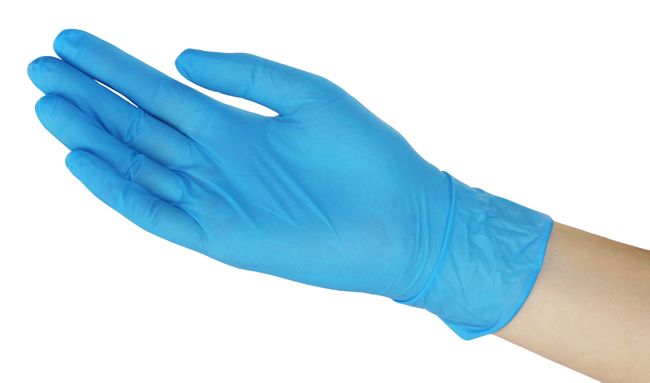 Ein Bild von blauen Nitril-Einmalhandschuhen der Marke Medi-Inn in der Größe XL. Die Handschuhe sind pulverbefreit und liegen flach auf einer hellen Oberfläche. Die Verpackung ist teilweise sichtbar und zeigt das Produktdesign, das sich auf die Verwendung als Schutz- und Hygienemaßnahme konzentriert. Die Handschuhe sind flexibel und passen sich an die Handform an, ideal für verschiedene Anwendungen. Der Hintergrund ist neutral, um die Handschuhe hervorzuheben.