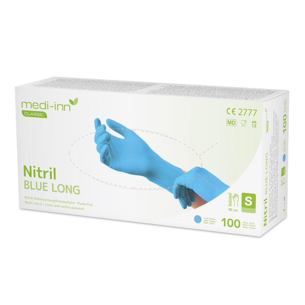 handschuhe für tampons Medi-Inn Nitril blue long Handschuhe kaufen