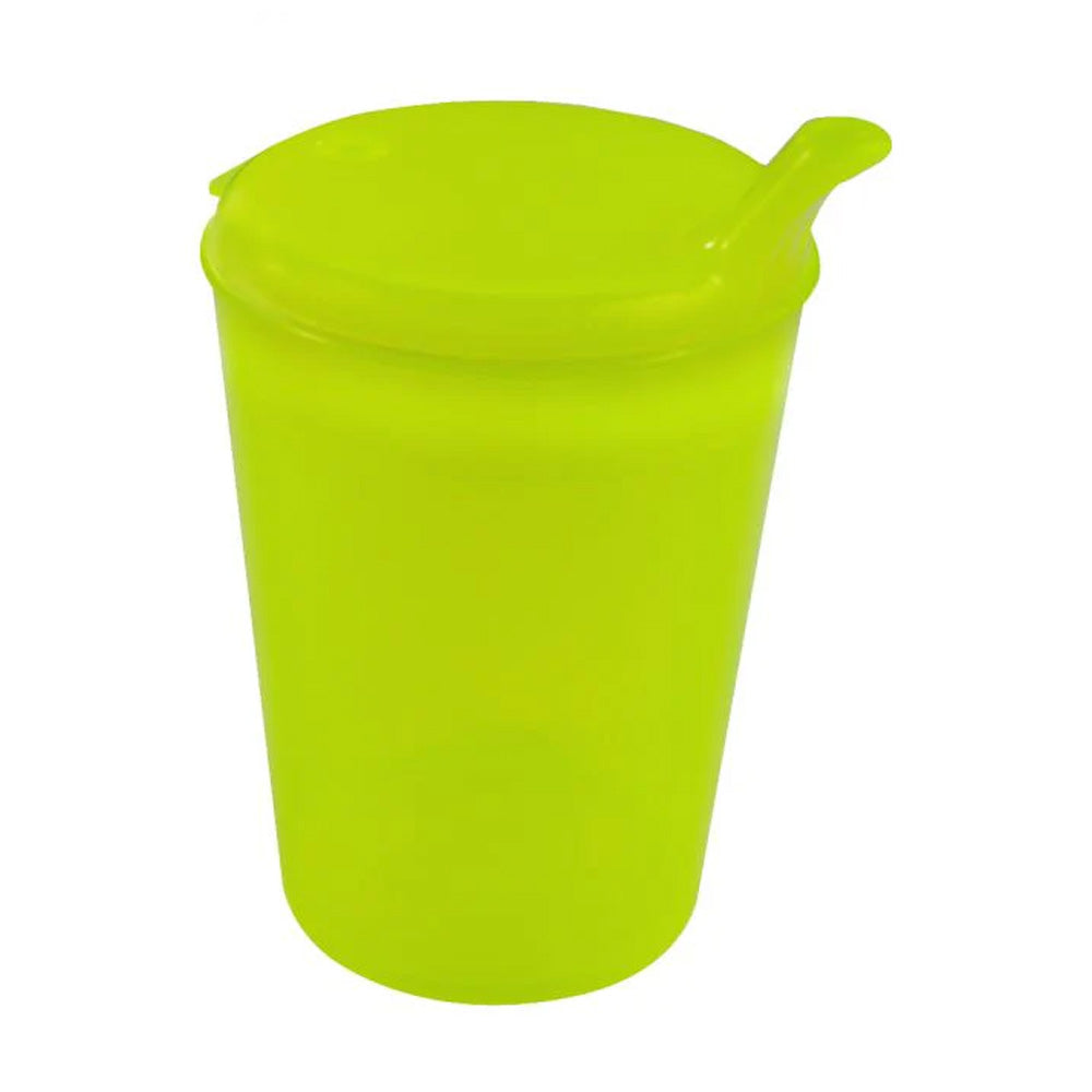 Gelber Schnabelbecher mit einer Füllmenge von 250 ml, ideal zum Trinken für Kinder und Erwachsene. Der Becher hat eine rundliche Form und eine spezielle Trinköffnung von 8x4 mm, die das kontrollierte Trinken erleichtert. Er besteht aus strapazierfähigem, BPA-freiem Kunststoff und ist spülmaschinenfest. Die leuchtende gelbe Farbe sorgt für eine ansprechende Optik.