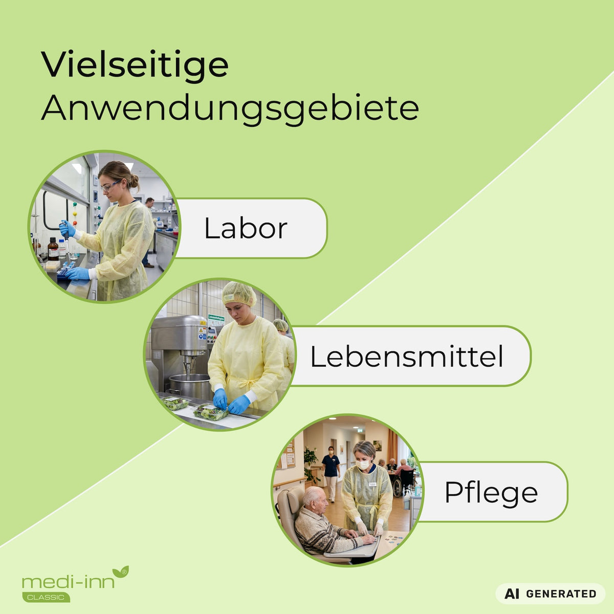Vielseitige Anwendungsgebiete: Labor, Lebensmittel, Pflege