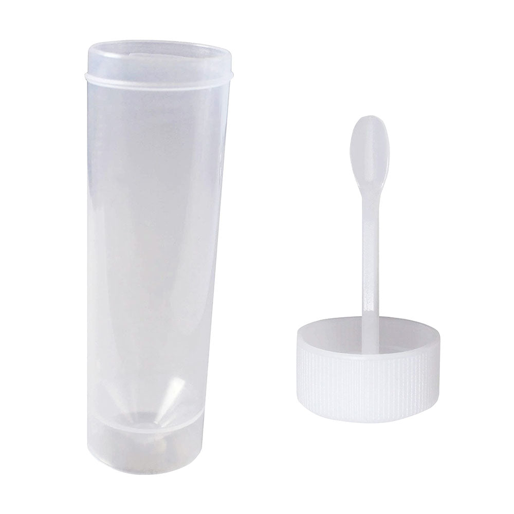 Transparentes Untersuchungsrohrchen für Stuhlproben mit einem stabilen Becher, der eine präzise Entnahme und sicheren Transport ermöglicht. Das Röhrchen besitzt einen gut schließenden Deckel, der Auslaufen verhindert und eine einfache Handhabung gewährleistet. Die klare Sicht macht die Identifikation des Inhalts leicht. Ideal für medizinische Zwecke und Laboruntersuchungen. Der Becher hat eine praktische Größe, die für die Sammlung von Proben konzipiert ist, und ist hygienisch verpackt.