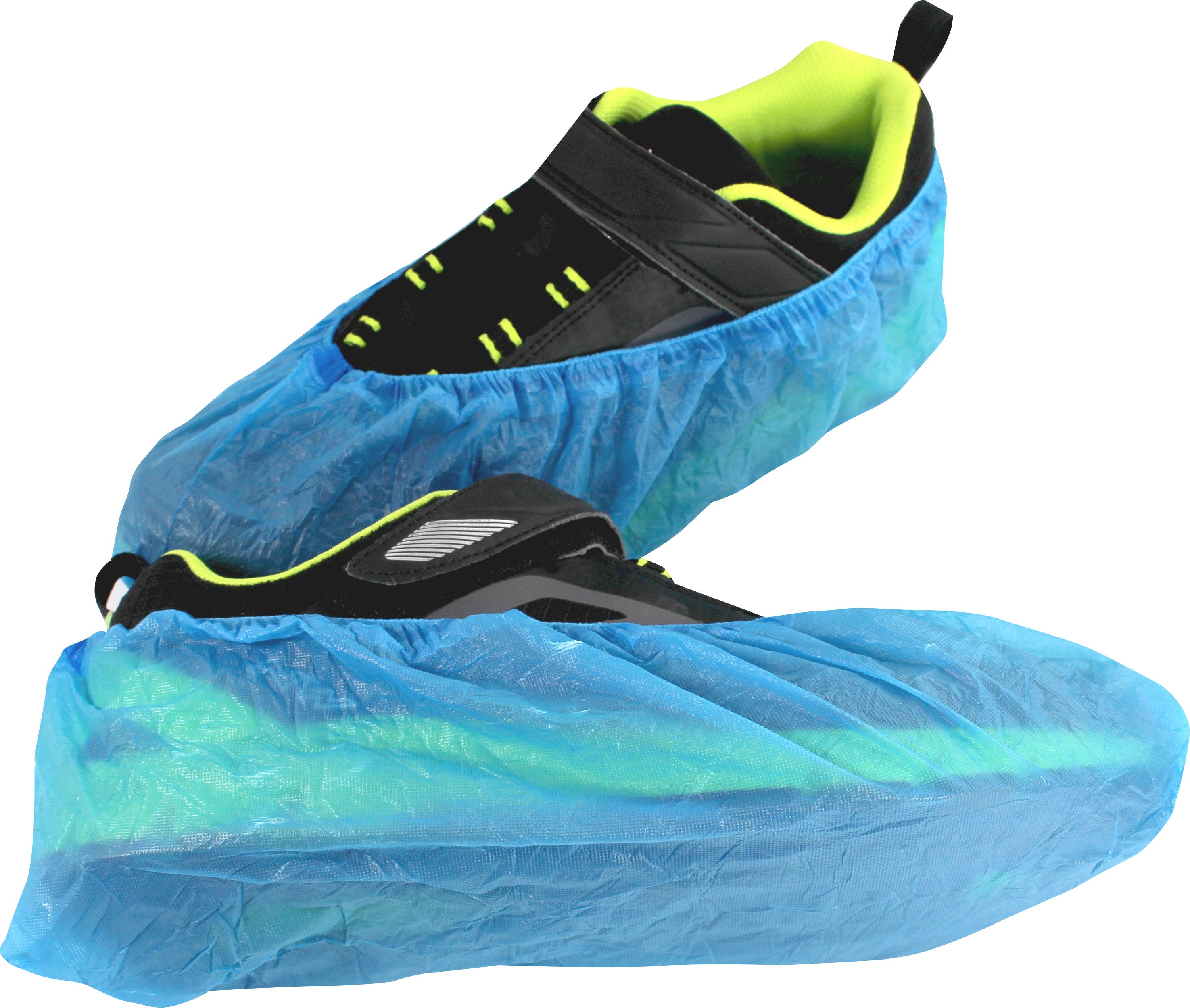 Einweg-Überschuhe aus CPE-Material, hellblau, mit elastischem Gummizug für eine sichere Passform. Sie sind leicht und bieten Schutz vor Verunreinigungen, ideal für den Einsatz in medizinischen Einrichtungen, Laboren oder bei Veranstaltungen. Die Oberfläche ist glatt und wasserabweisend, um eine einfache Reinigung zu gewährleisten. Verpackt in einer praktischen, wieder verschließbaren Tüte, sind sie einfach zu entnehmen und hygienisch aufzubewahren.