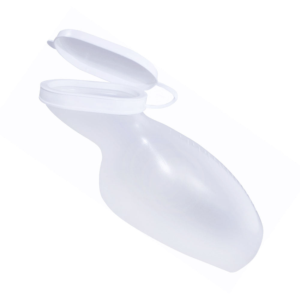 Urinflasche für Frauen aus milchigem Polypropylen mit einem Fassungsvermögen von 1000 ml. Die Flasche hat eine ergonomische Form, die eine bequeme Handhabung ermöglicht. Ein breiter, stabiler Ausguss sorgt für eine einfache Entleerung. Der leicht abnehmbare Deckel schützt vor.Spritzern und sorgt für Hygiene. Die transparente Oberfläche ermöglicht eine Sichtkontrolle des Füllstands. Ideal für den Einsatz in medizinischen Einrichtungen oder zuhause.