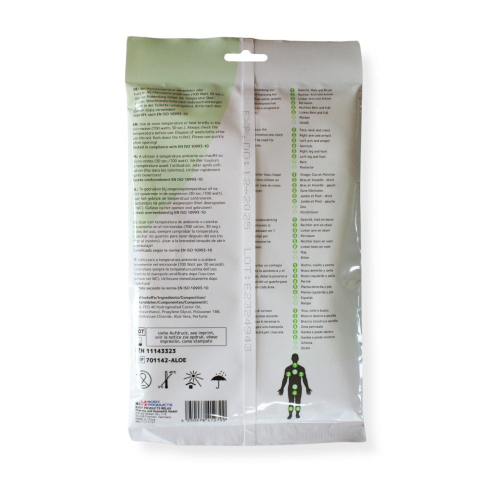 Zwei Waschhandschuhe aus der Medi-Inn Soft Touch Premium-Serie liegen auf einem weißen Hintergrund. Die Handschuhe sind in einem hellen, sanften Farbton gehalten, der eine angenehme Ausstrahlung vermittelt. Die Oberfläche der Handschuhe erscheint weich und glatt, was auf einen hohen Komfort bei der Anwendung hinweist. Die Ränder sind leicht abgerundet, und die Handschuhe sind in einer klassischen Form geschnitten.