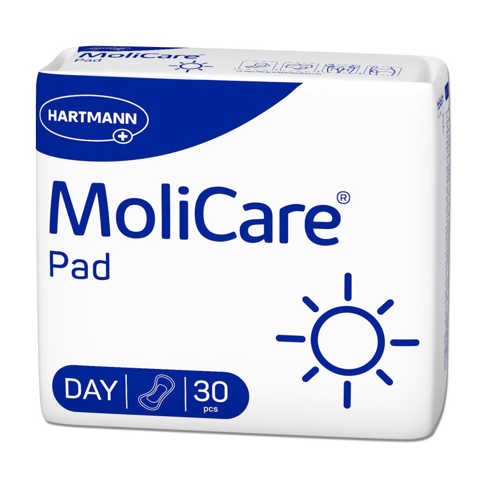 Frontalansicht einer Packung MoliCare Pad Day Inkontinenzeinlagen.