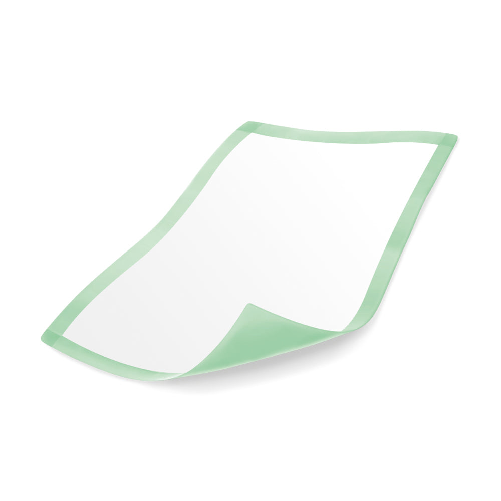 Frontalansicht einer einzeln entnommenen MoliCare Premium Bed Mat 5 Tropfen 60 x 60 cm.