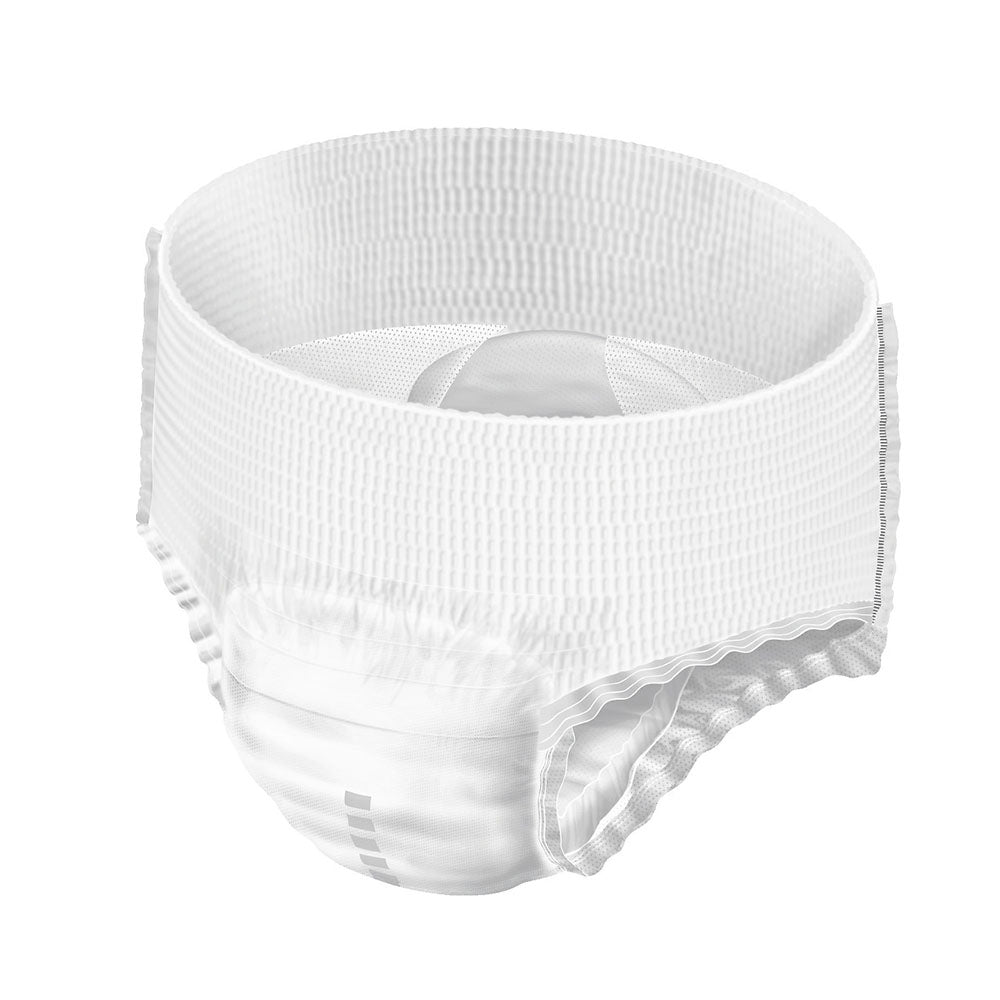 MoliCare Premium Mobile 10 Tropfen Inkontinenzhose in Größe XL. Das Produkt wird auf einem weißen Hintergrund präsentiert. Die Hose ist aus einem weichen, atmungsaktiven Material gefertigt und zeigt an den Seiten ein elastisches Bündchen für besseren Sitz. Das Paket weist eine klare Abbildung des Produkts sowie die Bezeichnung „Premium Mobile“ und „10 Tropfen“ auf. Es ist in einem hellen, ansprechenden Design gehalten, das Sicherheit und Komfort bei Inkontinenz vermittelt.