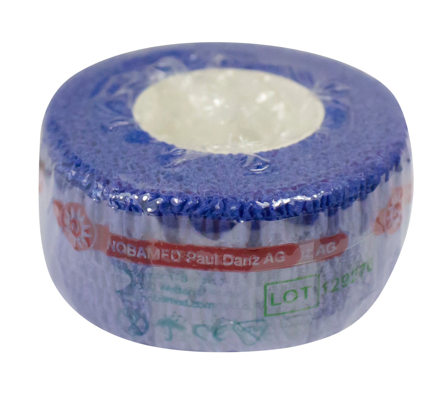 Braune Kohasive Kompressionsbinde der Marke Noba mit den Maßen 250 cm x 4,5 m. Die Binde ist aus einem elastischen, gewebten Material gefertigt und bietet eine einzigartige Haftfähigkeit, die es ermöglicht, sie ohne zusätzliche Klebefixierung anzubringen. Die Textur ist leicht gerippt und sorgt für eine gute Anpassung an den Körper. Das Produkt ist vielseitig einsetzbar zur Unterstützung von Verletzungen oder zur Kompression von Wunden.