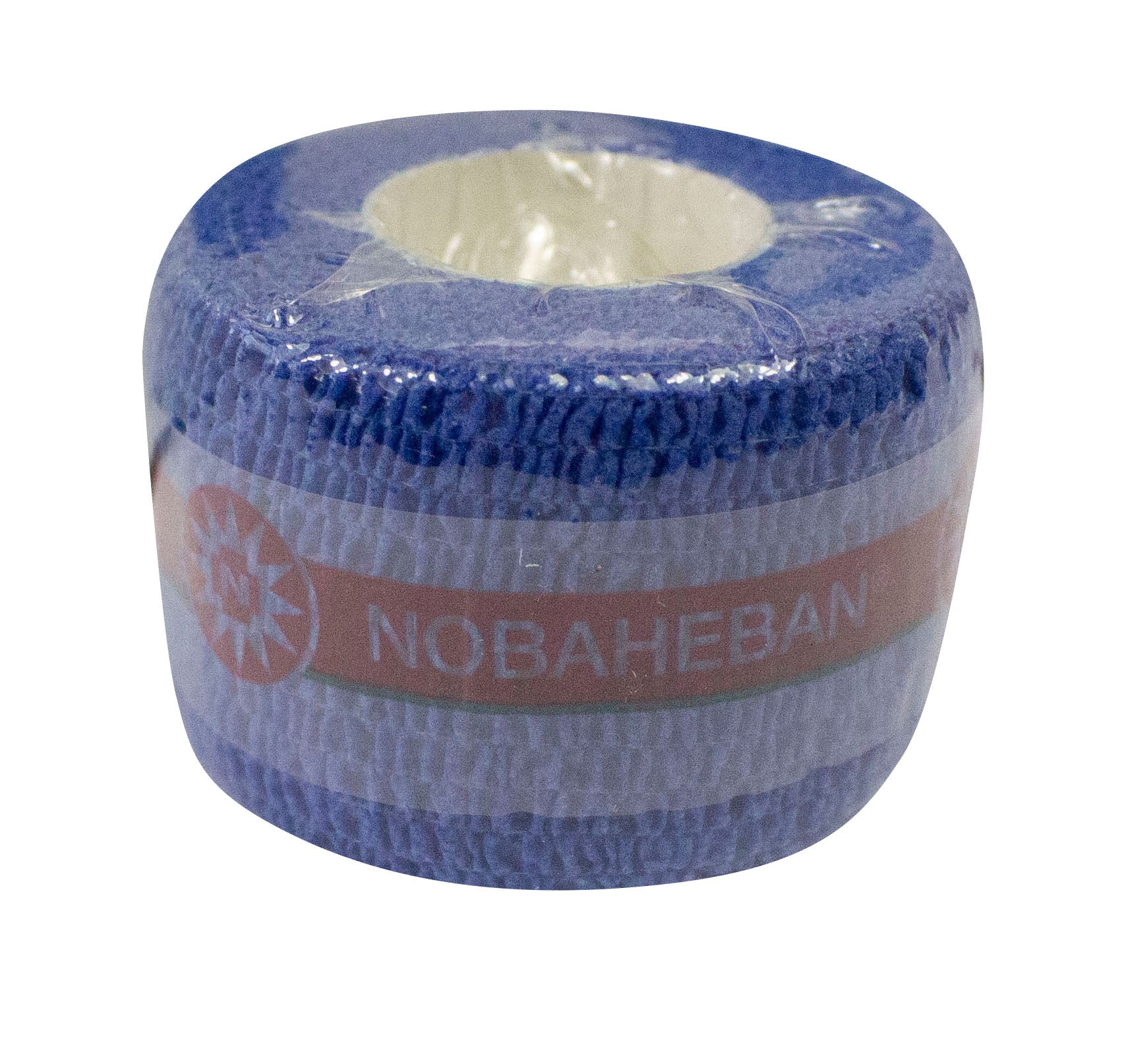 Braune Kohäsive Kompressionsbinde von Noba, eine Fixierbinde in der Größe 3,75 cm x 4,5 m. Die Binde ist leicht elastisch und haftet ohne Klebstoff, ideal zur Fixierung von Verbänden. Auf dem Bild ist die Binde auf einem weißen Hintergrund abgebildet, wobei die rollende Form und die Struktur der Binde gut sichtbar sind. Die Verpackung zeigt klare und informative Beschriftungen, die die Eigenschaften und Anwendung der Binde hervorheben.