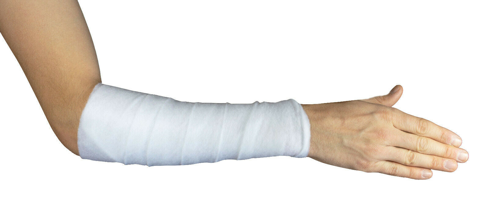 Produktbild der Noba Nobapad Polsterbinden aus synthetischer Watte. Abgebildet sind fünf Rollen der Polsterbinden, die auf einem weißen Hintergrund angeordnet sind. Die Rollen sind umhüllt von einer transparenten Verpackung, die die weiße, flauschige Textur der Watte erkennen lässt. Jede Rolle weist eine uniforme, gleichmäßige Form auf und ist stabil. Neben den Rollen ist ein kleiner beschreibender Text zu sehen, der die Verwendung der Polsterbinden für Wundverbände und Verbandmaterial hervorhebt.