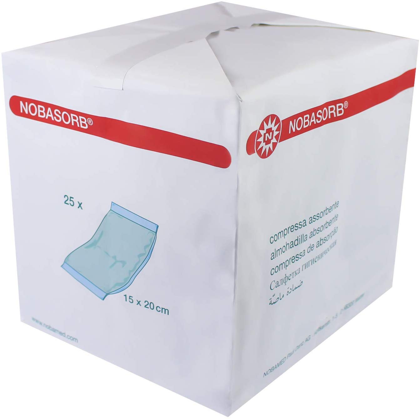 Weiße, unsterile Saugkompressen aus weichem Material, die in einem Stapel angeordnet sind. Jede Kompresse hat die Größe 20 x 20 cm und kann vielseitig verwendet werden. Die sorgfältige Verarbeitung und die angenehme Textur sind sichtbar. Der Hintergrund ist neutral und hebt die Kompressen hervor. Ideal für medizinische Anwendungen, Verbandwechsel und zur Wundversorgung. Verpackt in einer durchsichtigen Folie, die die Struktur der Kompressen klar zeigt.