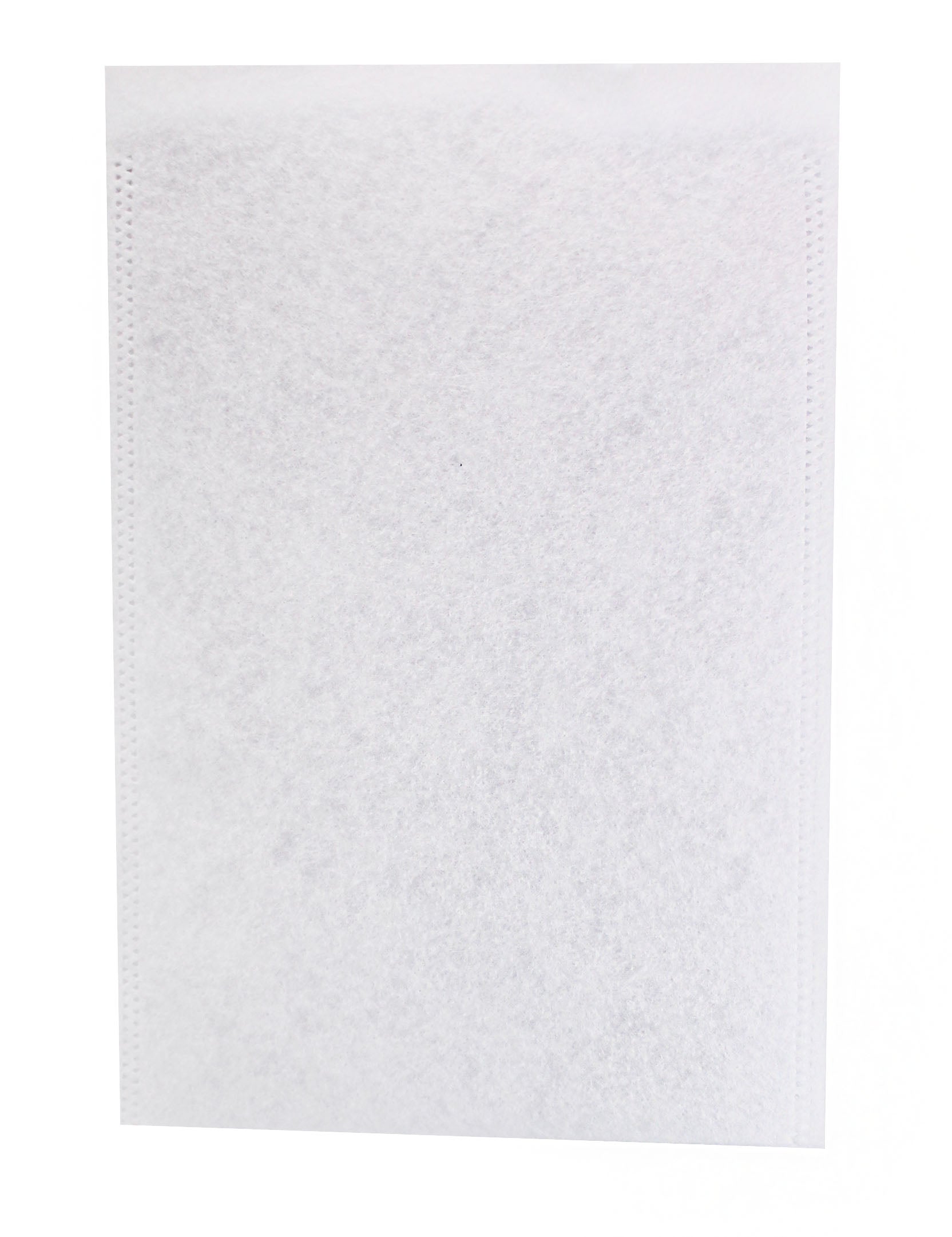 Weißer Waschhandschuh aus Vliesstoff, der auf einem hellen Untergrund eingebettet ist. Der Handschuh hat eine sanfte, leicht strukturierte Oberfläche, die ihm ein ansprechendes Aussehen verleiht. Die Oberfläche sieht glatt und sauber aus, was auf die Qualität des Materials hinweist. Die Form des Handschuhs ist klar und gut definiert, mit einer raffinierten Naht, die für Stabilität sorgt. Ideal für den Einsatz im Pflegebereich oder für die persönliche Hygiene.