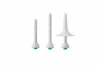 Bild eines Peristeen Plus Konuskatheters, der in einer transparenten Plastikverpackung präsentiert wird. Der Katheter hat eine konische Form und ist in einer weißen und blauen Farbgebung gehalten. Die Verpackung zeigt eine Übersicht der Verwendung und Merkmale des Produkts, inklusive Informationen auf Englisch. Im Hintergrund ist ein weißer, neutraler Untergrund zu sehen, der die Aufmerksamkeit auf das Produkt lenkt. Die Verpackung ist sauber und unbeschädigt, was auf die Qualität des Produkts hinweist.