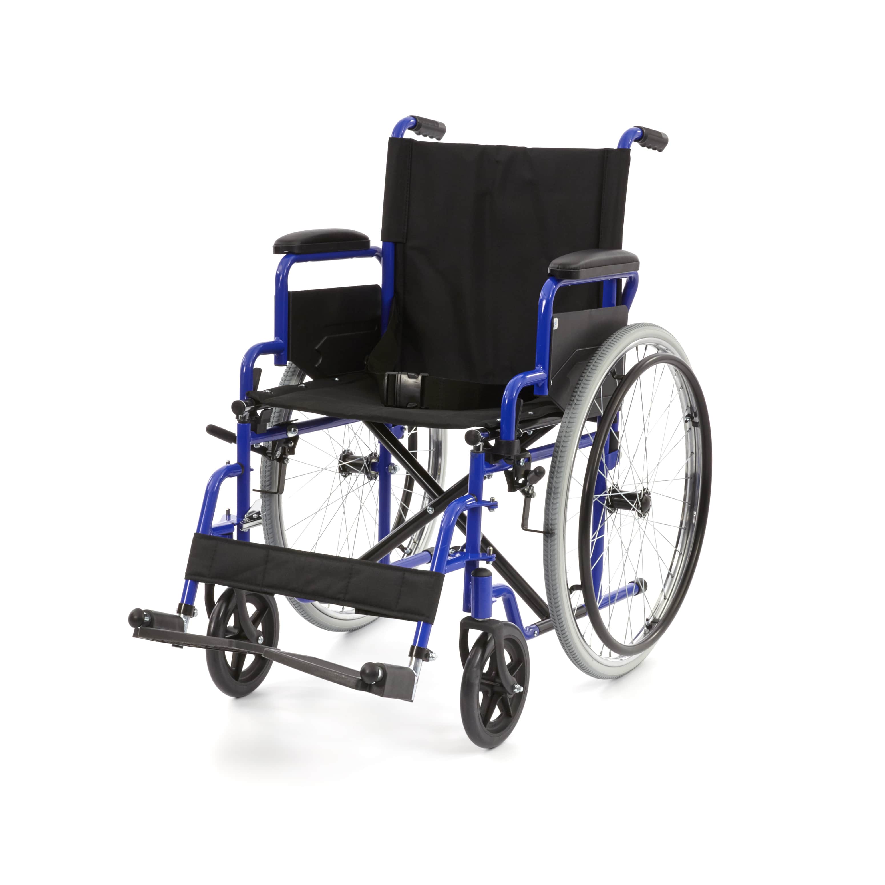 Manueller Rollstuhl Romed Dynamic mit einer Sitzbreite von 46 cm. Der faltbare Rollstuhl hat eine graphitgraue Farbe und ist mit breiten, stabilen Rädern ausgestattet, die für Komfort und Sicherheit sorgen. Die Armlehnen sind gepolstert und bieten zusätzlichen Komfort. Der Rollstuhl hat eine zusammenklappbare Konstruktion für eine einfache Lagerung und einen Transport. Die Rückenlehne ist ebenfalls faltbar. Ideal für die Nutzung in verschiedenen Umgebungen, sowohl drinnen als auch draußen.