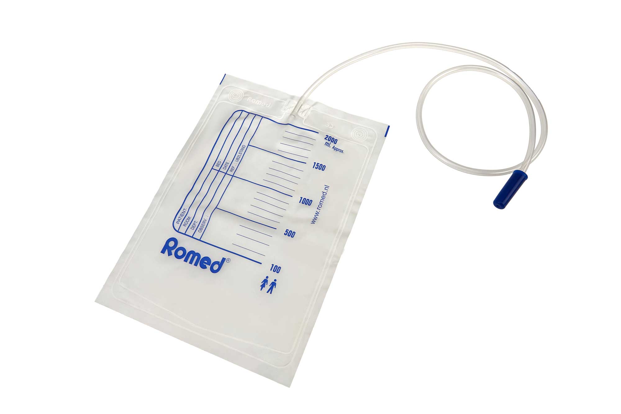 Urinbeutel mit einer Kapazität von 2 Litern, hergestellt aus transparentem, flexiblem Kunststoff. Der Beutel zeigt eine klare Graduierungsskala zur genauen Messung des Inhalts. Er verfügt über einen praktischen Schlauch und eine Ablassvorrichtung, die einfach zu bedienen ist. Der Beutel wird mit einem stabilen Haken oder einer Schlaufe zur Befestigung geliefert. Eignet sich ideal für den Einsatz im medizinischen Bereich oder für pflegebedürftige Personen.