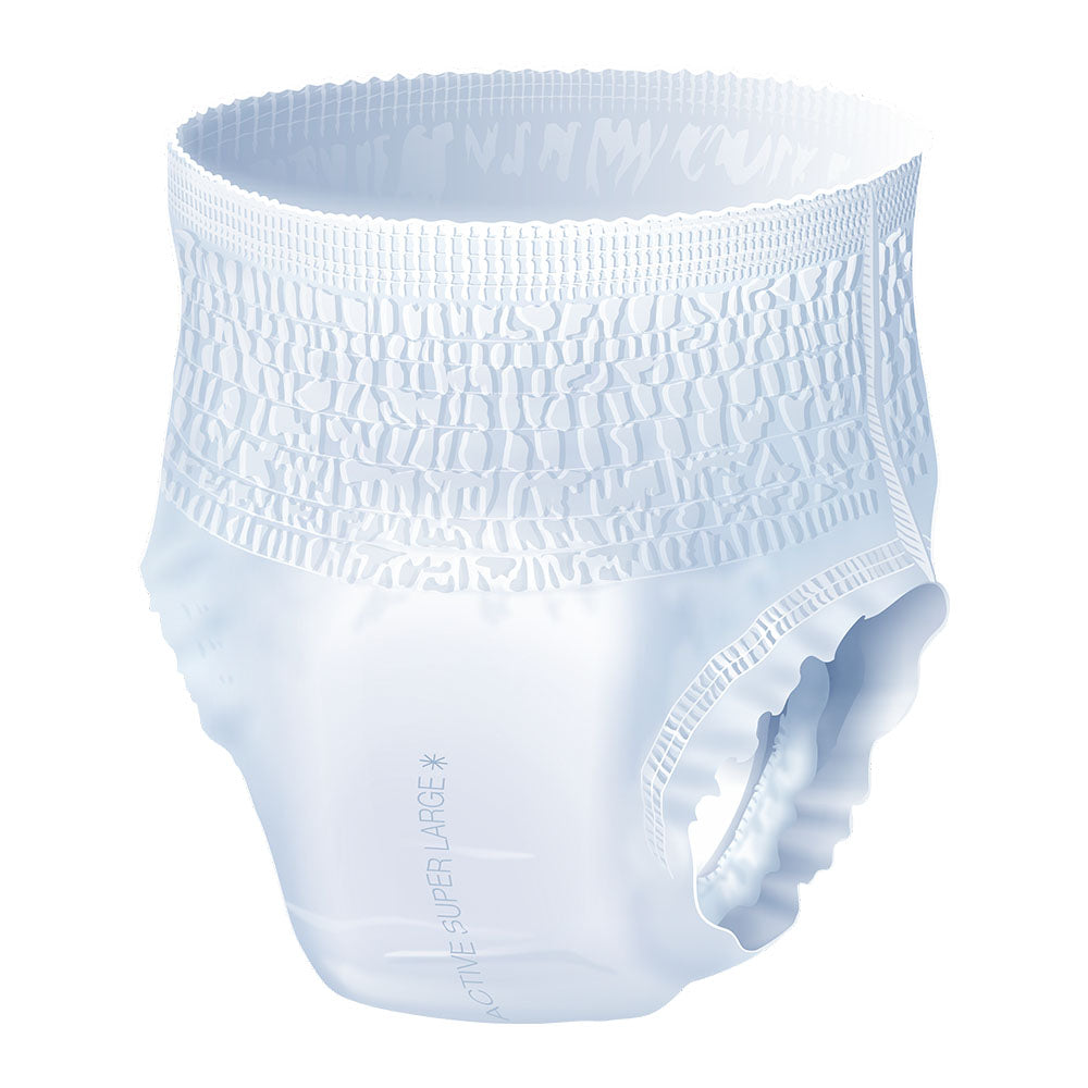 Frontalansicht einer einzeln entnommenen Seni Active Super Medium Inkontinenzpants.