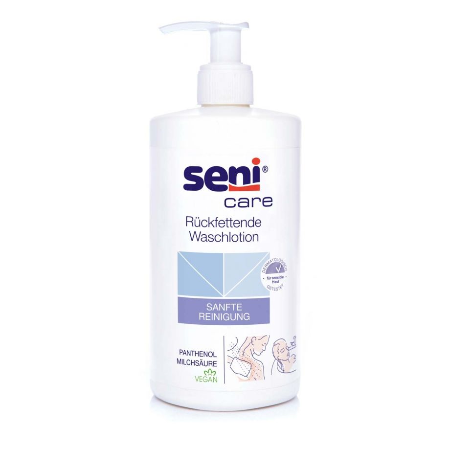 Seni Care Rückfettende Waschlotion 500 ml in Flasche mit Pumpspender