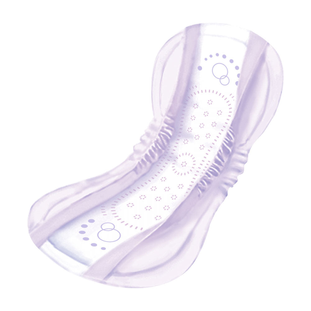 Frontalansicht einer einzeln entnommenen Seni Lady Slim Extra Inkontinenzeinlage.