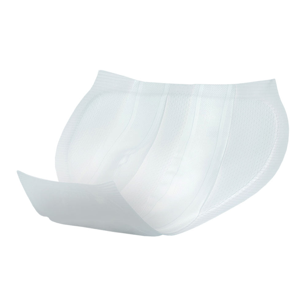 Frontalansicht einer einzeln entnommenen Seni Man Normal Inkontinenzeinlage.