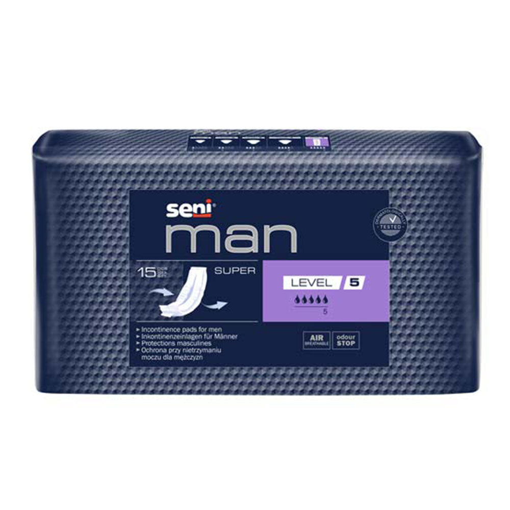 Frontalansicht einer Packung Seni Man Super Level 5.