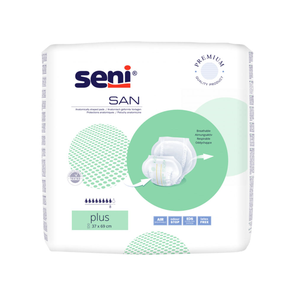 Frontalansicht einer Packung Seni San Plus 10er Pack